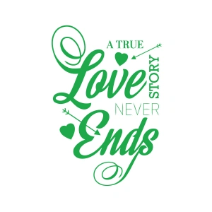 Love never Ends Sticker 17x17 Cm Yeşil
