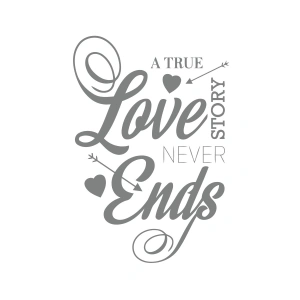 Love never Ends Sticker 17x17 Cm Gri