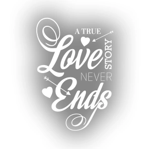 Love never Ends Sticker 17x17 Cm Beyaz