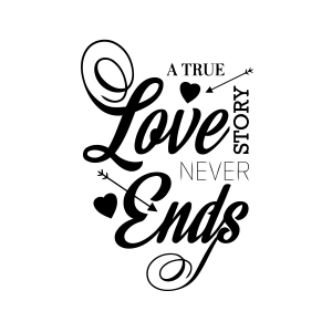 Love never Ends Sticker 17x17 Cm Siyah