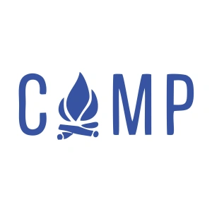 Kamp Yazı Sticker 17x17 Cm Mavi