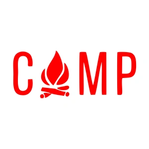 Kamp Yazı Sticker 17x17 Cm Kırmızı