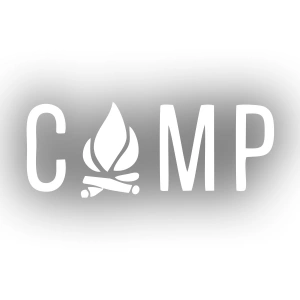 Kamp Yazı Sticker 17x17 Cm Beyaz