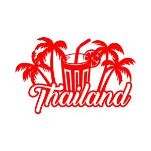 Thailand Sticker 17x17 Cm Kırmızı