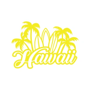 Hawaii Sticker 17x17 Cm Sarı