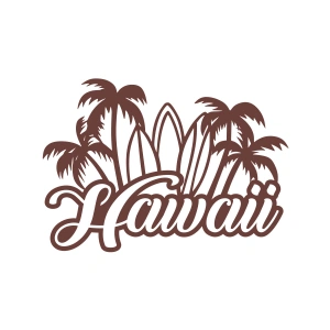 Hawaii Sticker 17x17 Cm Kahverengi