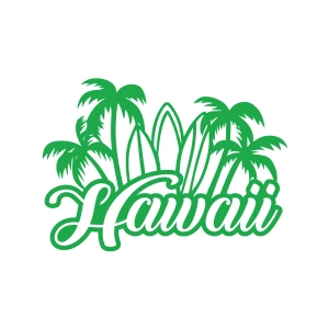 Hawaii Sticker 17x17 Cm Yeşil