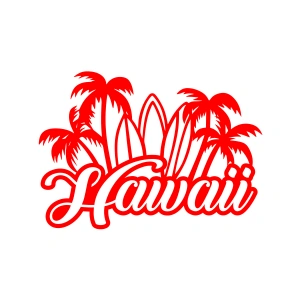 Hawaii Sticker 17x17 Cm Kırmızı