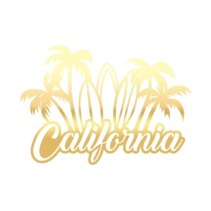 California Sticker 17x17 Cm Gold