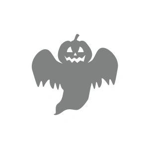 Bal Kabağı  Hayalet Sticker 17x17 Cm Gri