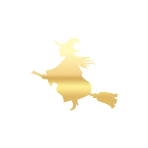 Uçan Cadı Sticker 17x17 Cm Gold