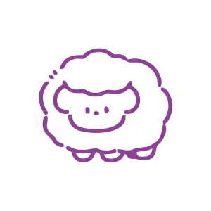 Koyun Sticker 17x17 Cm Mor