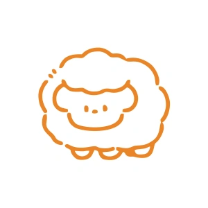 Koyun Sticker 17x17 Cm Turuncu