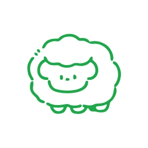 Koyun Sticker 17x17 Cm Yeşil