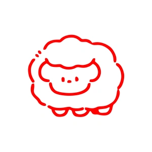 Koyun Sticker 17x17 Cm Kırmızı