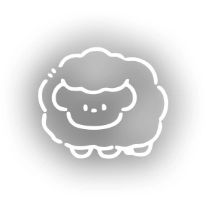 Koyun Sticker 17x17 Cm Beyaz