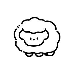 Koyun Sticker 17x17 Cm Siyah