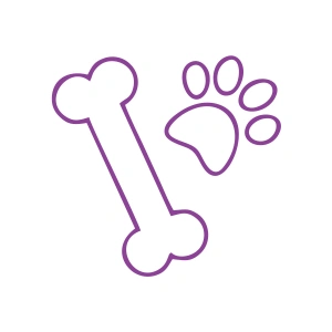 pati ve Kemik Sticker 17x17 Cm Mor