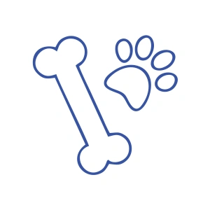 pati ve Kemik Sticker 17x17 Cm Mavi