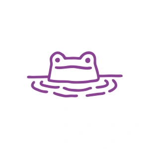 Kurbağa Sticker 17x17 Cm Mor