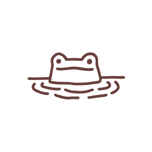 Kurbağa Sticker 17x17 Cm Kahverengi