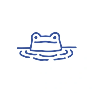 Kurbağa Sticker 17x17 Cm Mavi