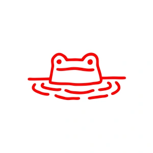 Kurbağa Sticker 17x17 Cm Kırmızı