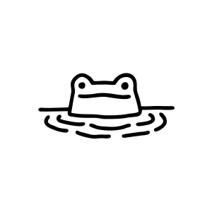 Kurbağa Sticker 17x17 Cm Siyah