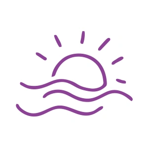 Güneş ve Rüzgar Sticker 17x17 Cm Mor