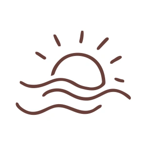 Güneş ve Rüzgar Sticker 17x17 Cm Kahverengi