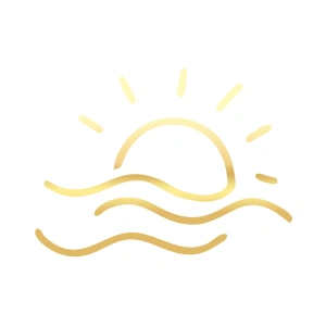 Güneş ve Rüzgar Sticker 17x17 Cm Gold