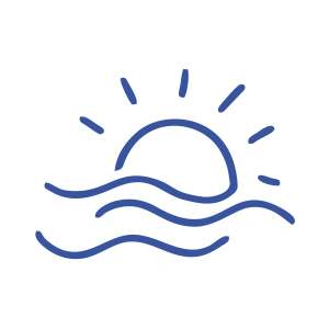 Güneş ve Rüzgar Sticker 17x17 Cm Mavi