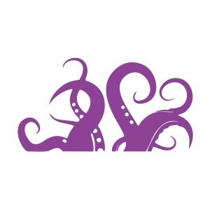 Ahtapot Kolları Sticker 17x17 Cm Mor