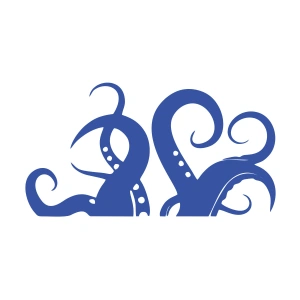 Ahtapot Kolları Sticker 17x17 Cm Mavi