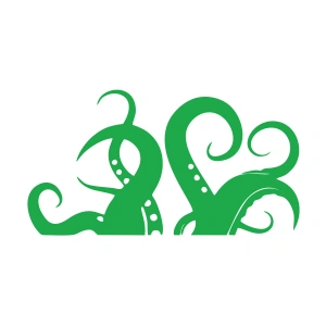 Ahtapot Kolları Sticker 17x17 Cm Yeşil