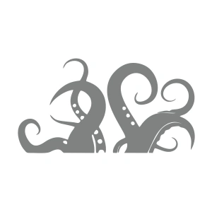 Ahtapot Kolları Sticker 17x17 Cm Gri