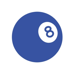 Bilardo Topu Stikcer 17x17 Cm Mavi