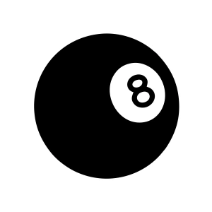 Bilardo Topu Stikcer 17x17 Cm Siyah