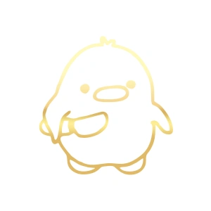 Bıçaklı Kuş Stikcer 17x17 Cm Gold