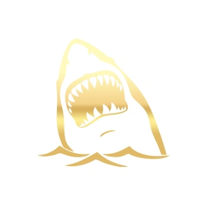 Köpek Balığı Sticker 17x17 Cm Gold