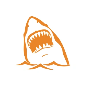 Köpek Balığı Sticker 17x17 Cm Turuncu