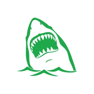 Köpek Balığı Sticker 17x17 Cm Yeşil