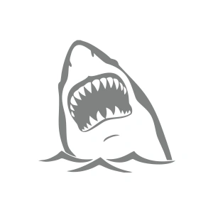 Köpek Balığı Sticker 17x17 Cm Gri
