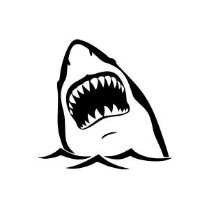 Köpek Balığı Sticker 17x17 Cm Siyah