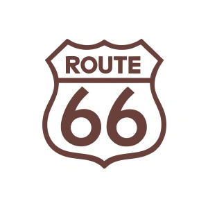 Route 66 Sticker 17x17 Cm Kahverengi