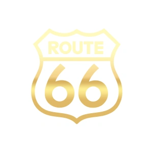 Route 66 Sticker 17x17 Cm Gold