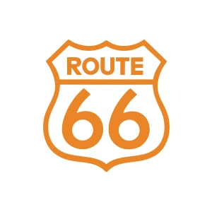 Route 66 Sticker 17x17 Cm Turuncu