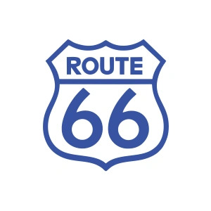 Route 66 Sticker 17x17 Cm Mavi