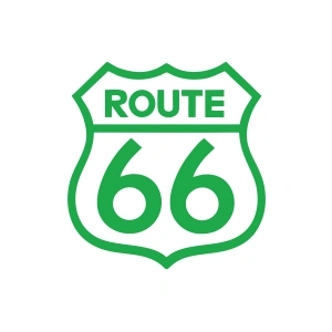 Route 66 Sticker 17x17 Cm Yeşil