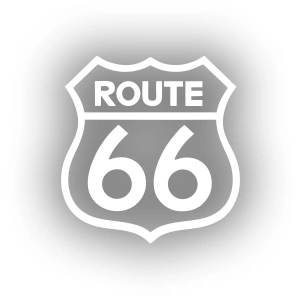 Route 66 Sticker 17x17 Cm Beyaz